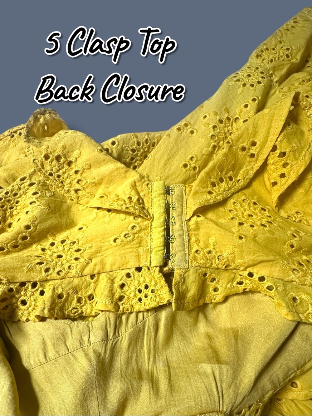ASTR The Label Open Back and Side Eyelet Dress in Yellow. Size Medium - Picture 10 of 14